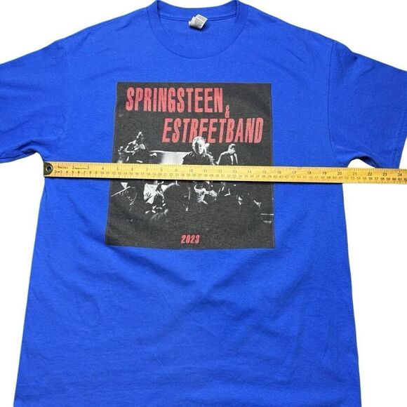 Bruce Springsteen and the Estreet Band 2023 Tour T Shirt Mens L Blue Double Side - Picture 10 of 10